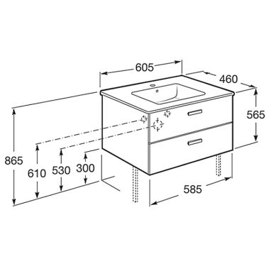 ROCA Тумба с умывальником Victoria Basic (A855854423)